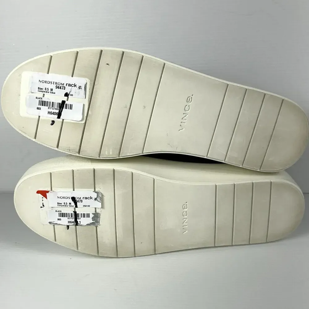 Vince. Size 8.5 Leather‎ Platform Lace Up Sneaker NEW Black White Benfield $199